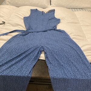Michael Kors Floral Blue and Black jumpsuit size medium